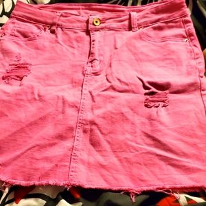 Fashion Pink Distressed Skirt Size 13